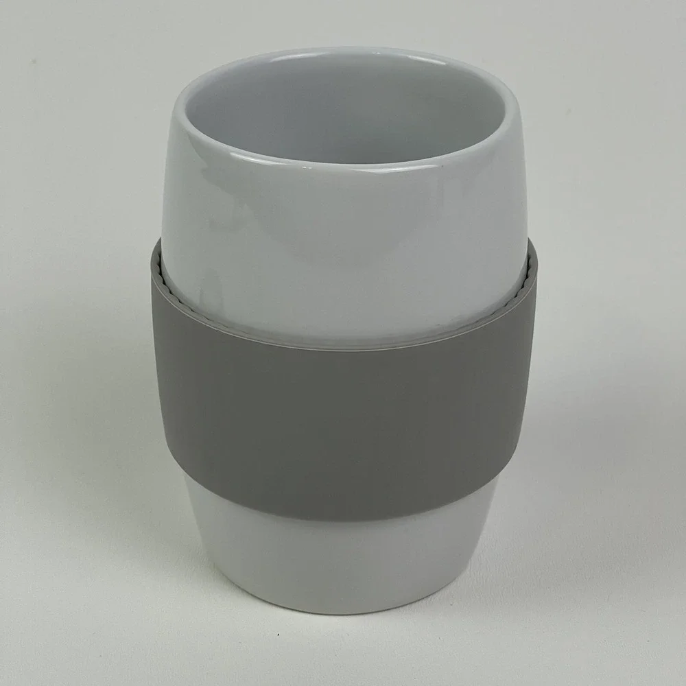 Pampered Chef Ceramic Egg Cooker Cup With Lid And Silicone Sleeve 1529